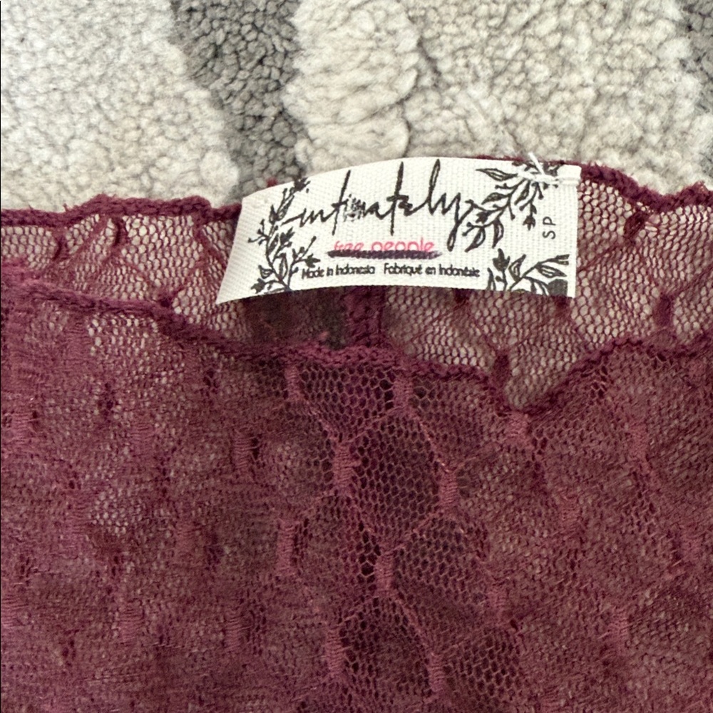 Free People Burgundy Mesh Top - Picture 14 of 14